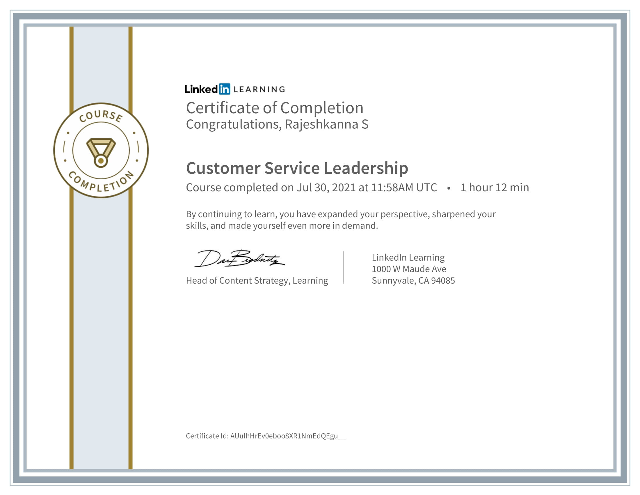 Customer Service Leadership (Advanced)